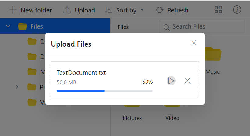 File Manager with chunkUpload