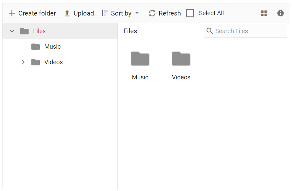 File Manager custom toolbar item
