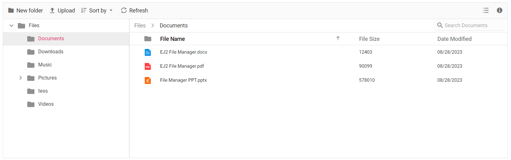File Manager details-view 