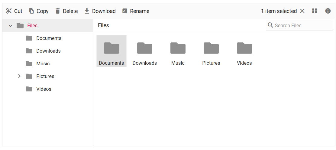 File Manager disable Multiselection