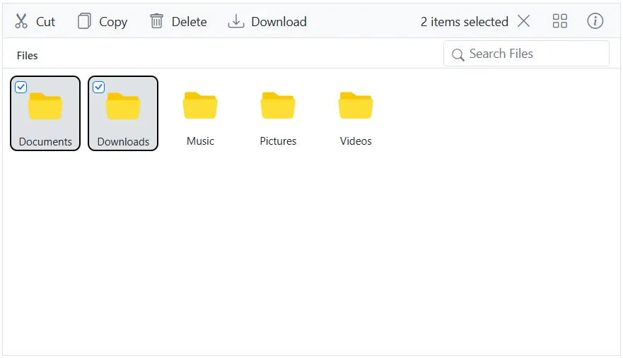 Blazor FileManager displays Custom Selected Items