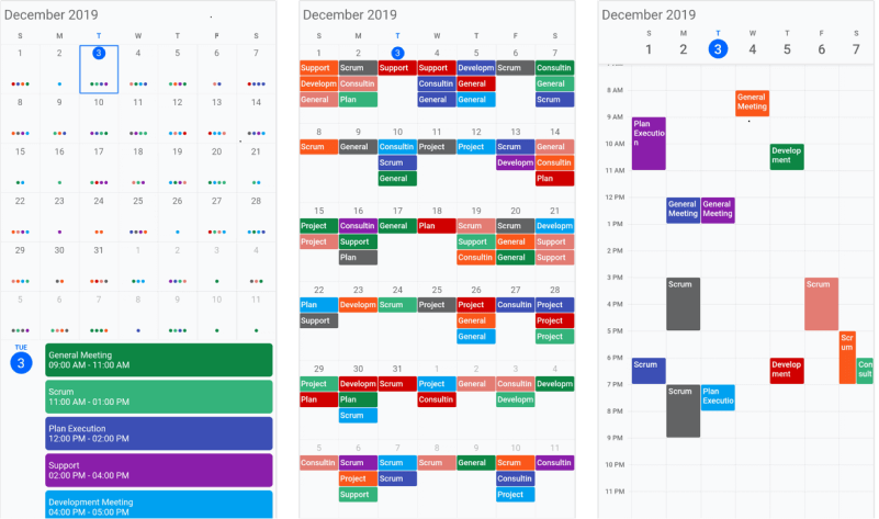 Calendar overview