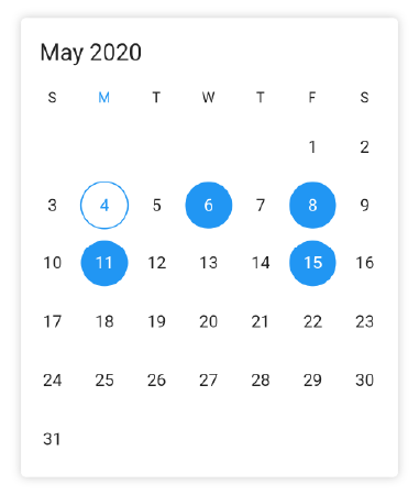 Programmatic multiple dates selection Date Range Picker