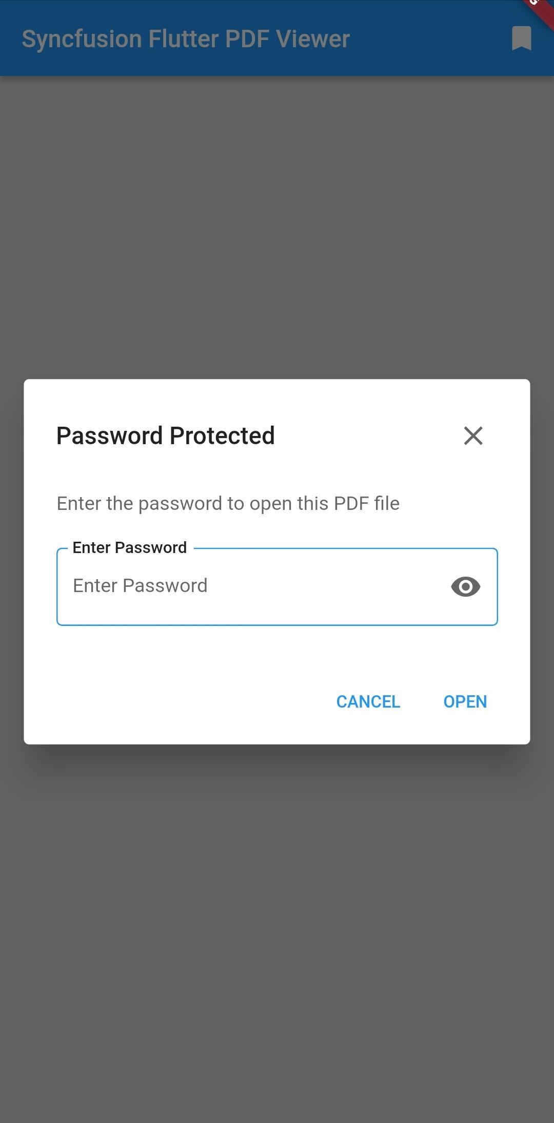 Viewing Password protected PDFs In Flutter PDF Viewer Syncfusion