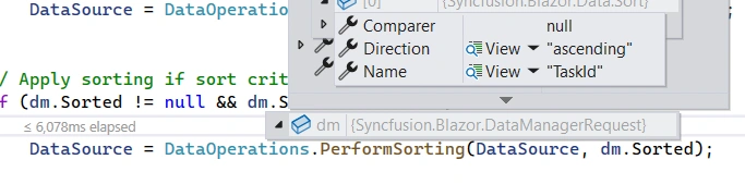 Single column sorting