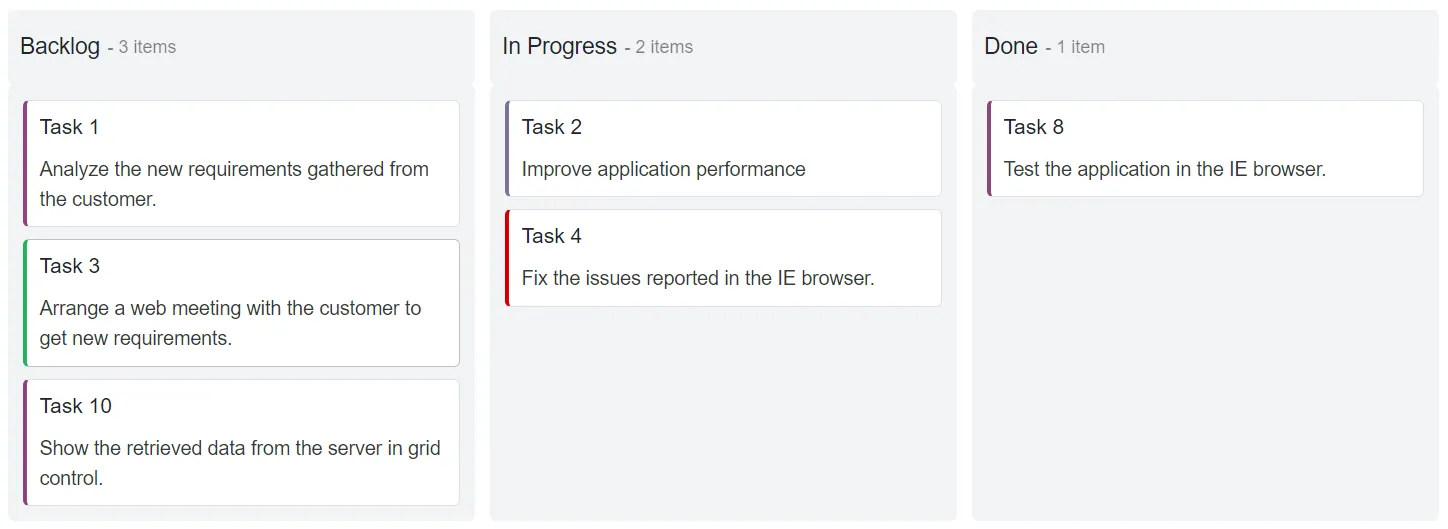 Customizing Left Border Color in Blazor Kanban Card