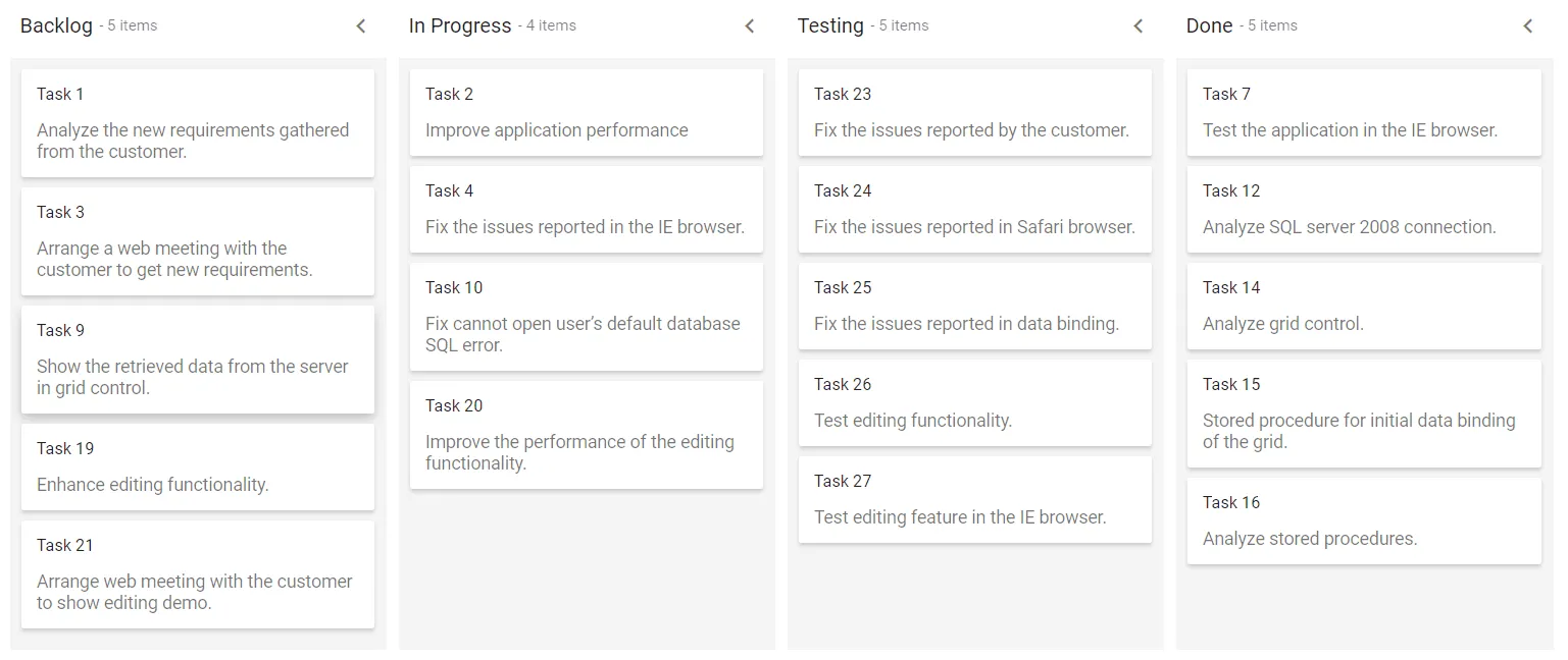Blazor Kanban with Toggle Columns