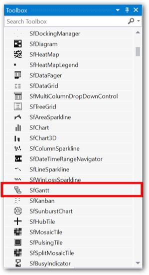 Loading UWP Gantt control to toolbox page