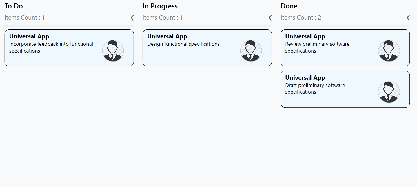 Template support for card in UWP SfKanban