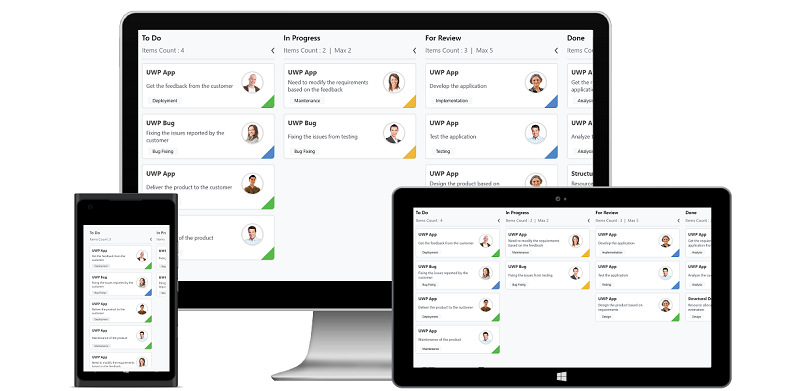 Overview of SfKanban in UWP