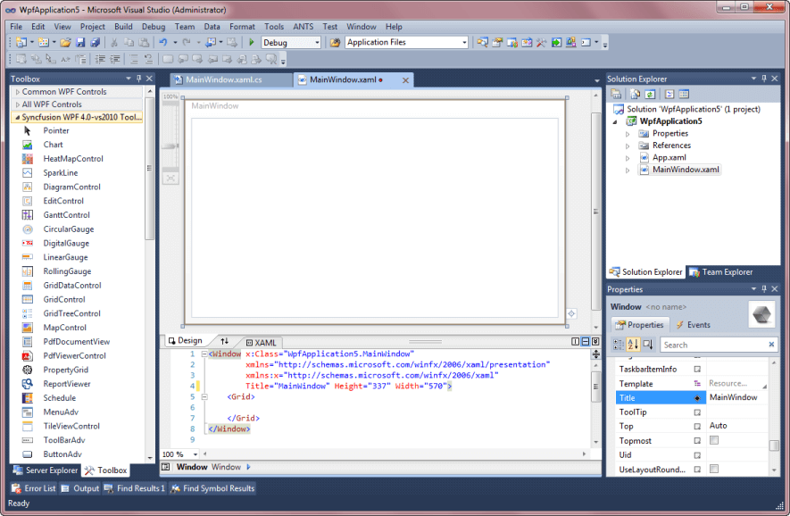 Designer page in application