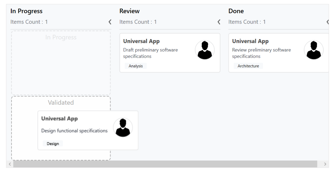 Multiple category support for a column in WPF Kanban