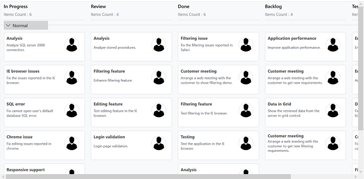 Swimlane customization in WPF Kanban