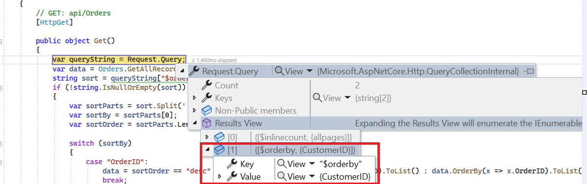 Ascending sort query format in WebApiAdaptor