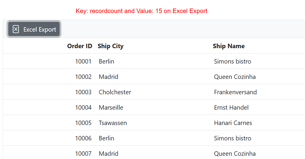 Passing additional parameters to the server when exporting