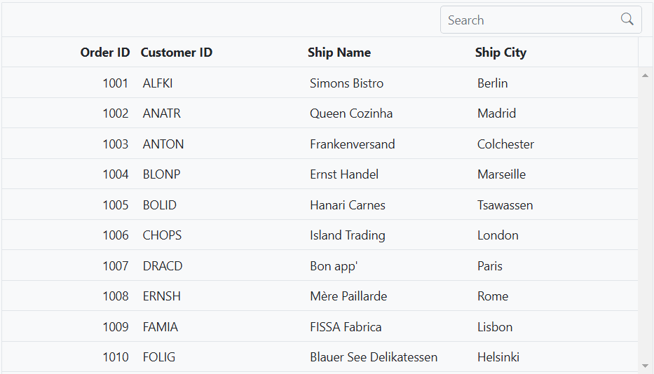 Search specific columns