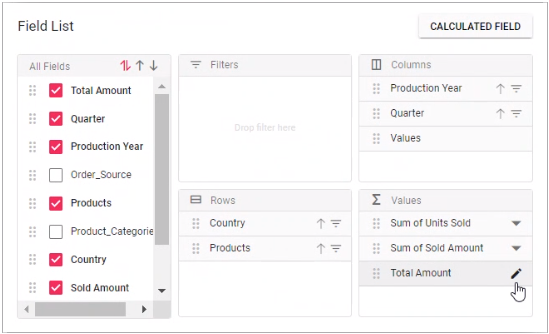 Editing the calculated field