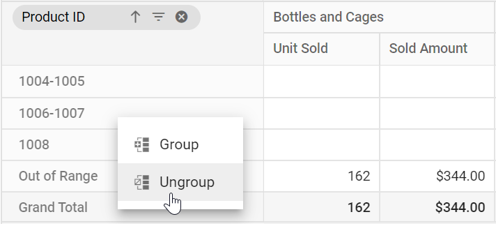 Number ungroup option