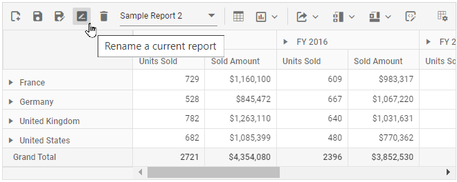 Renaming a report in the SQL database