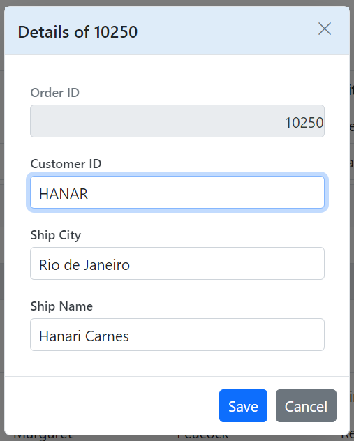 Child Grid customizing the edit dialog header element in ASP.NET MVC.