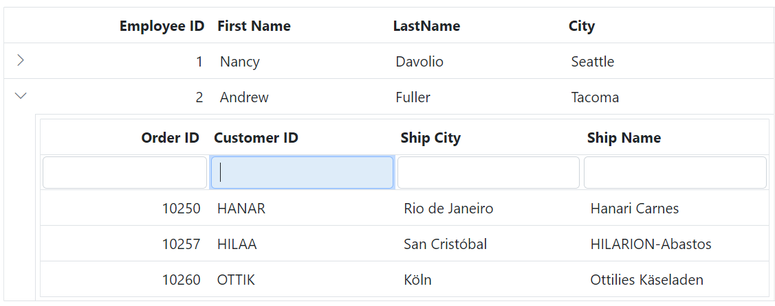 ASP.NET MVC Grid filter bar input focus.
