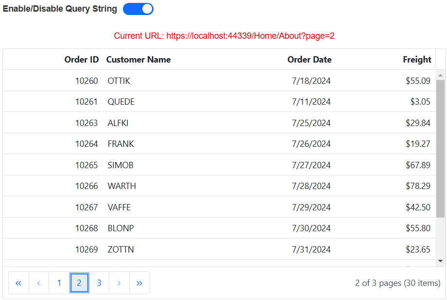 Add query string