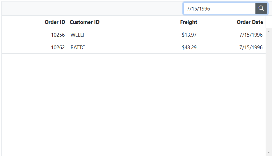 Perform search based on column formatting