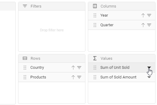 Icon to change aggregation type