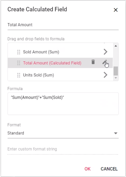 Editing the calculated field formula