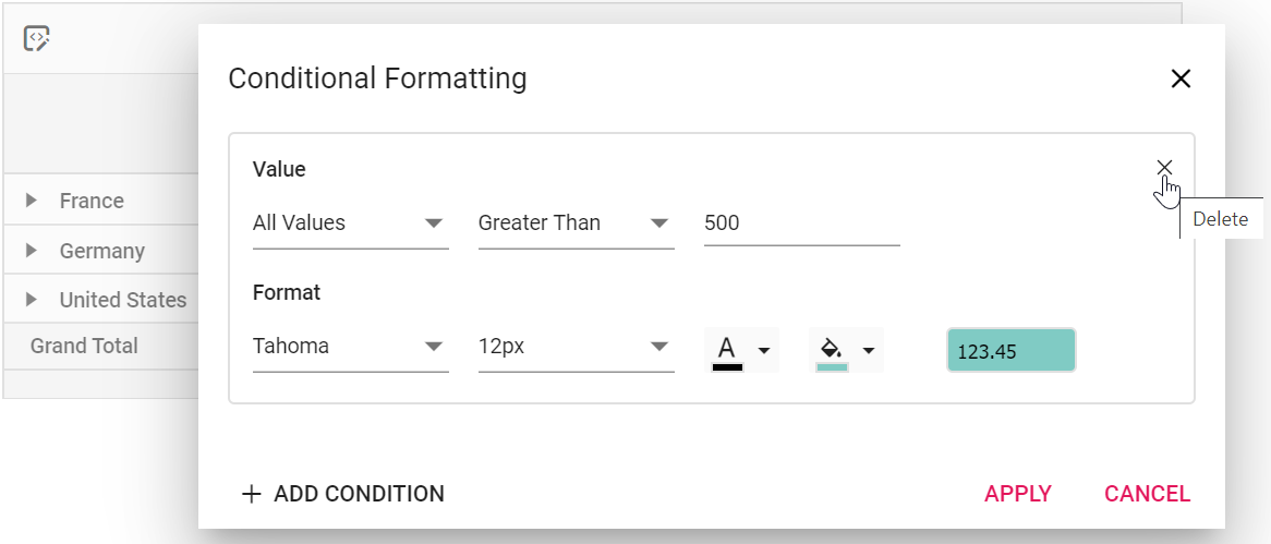 Editing and removing conditional formatting rules