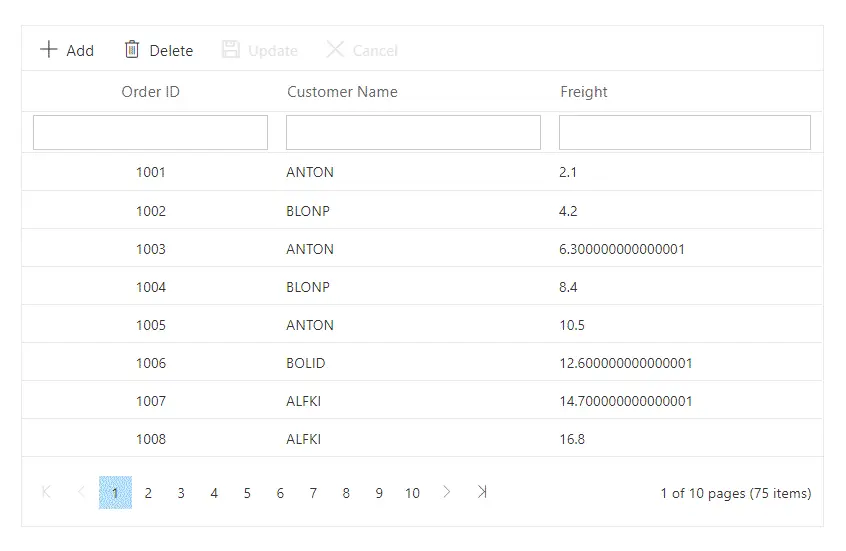 Editing Custom Data in Grid