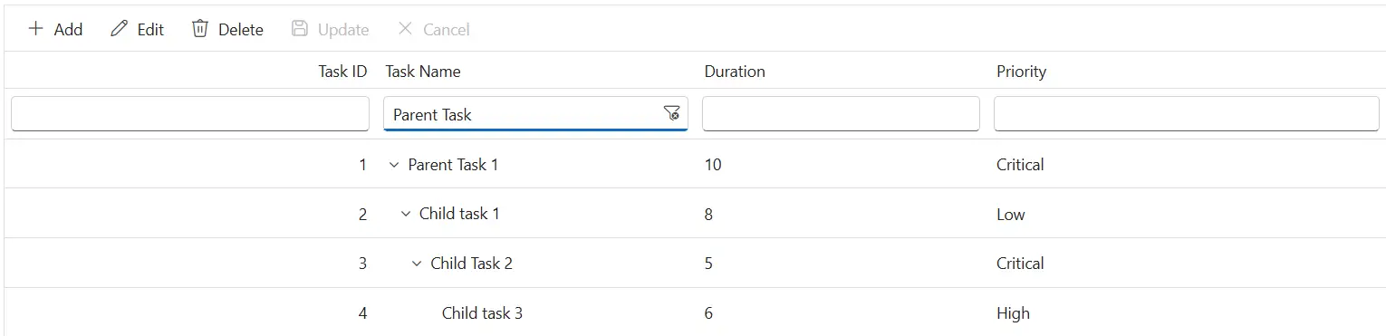 Filter bar input with customized clear icon