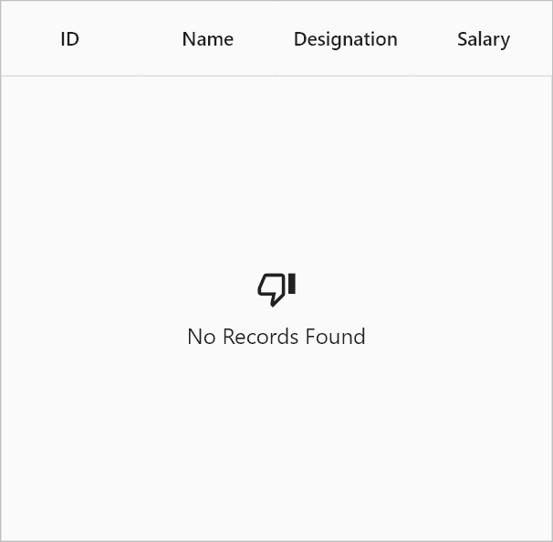 Flutter DataGrid displays a placeholder when there are no rows