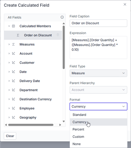 Modified calculated field output