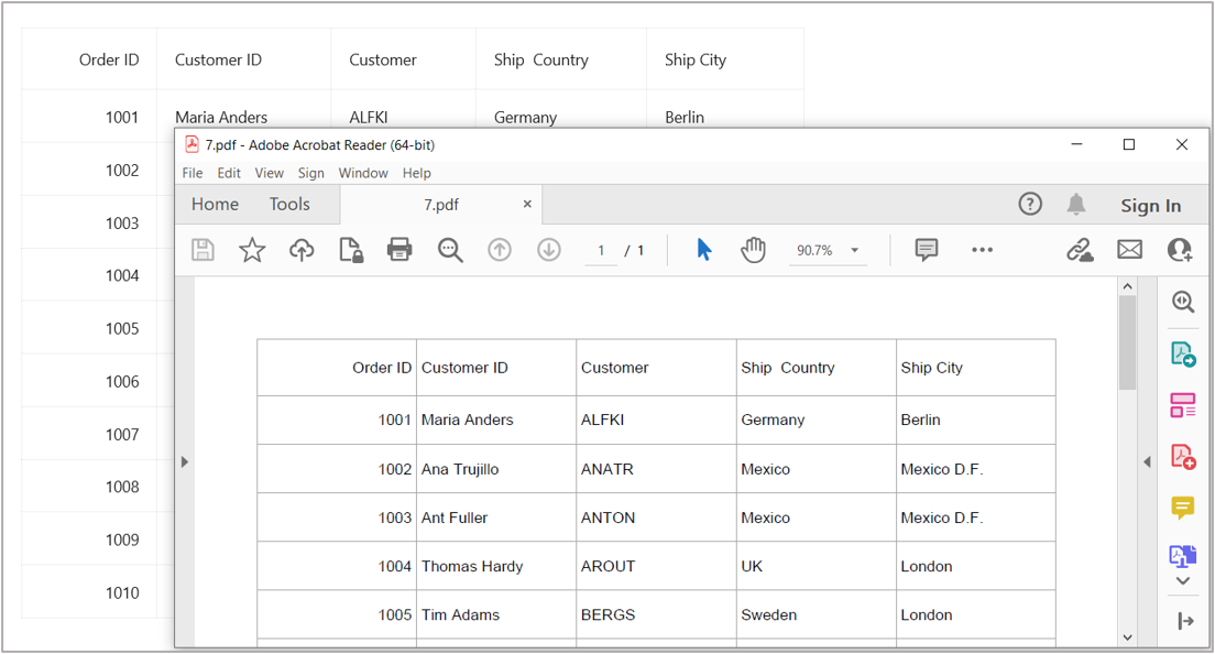 Export DataGrid to PDF format with all columns fit in view