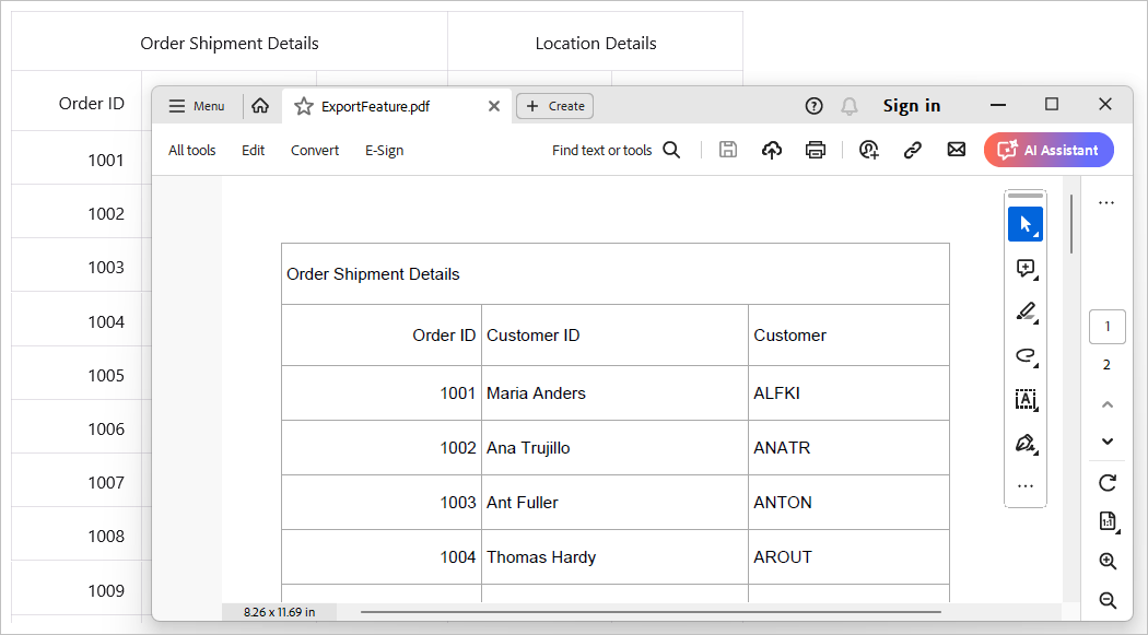 Export DataGrid to PDF format without column header cells
