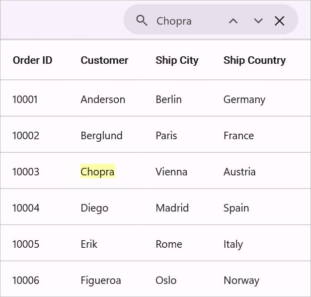 DataGrid with Search Panel