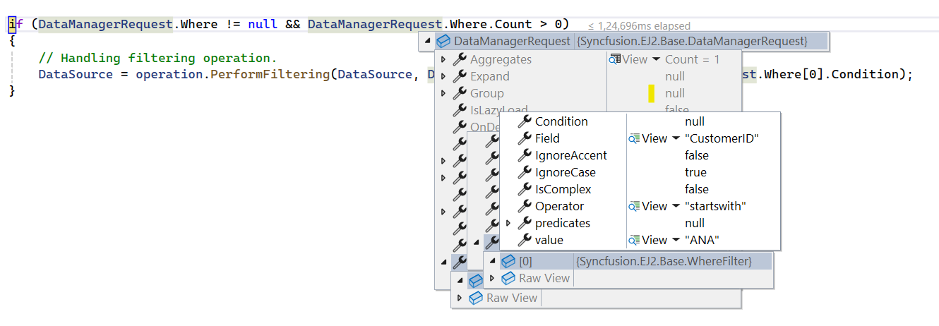 Single column filtering