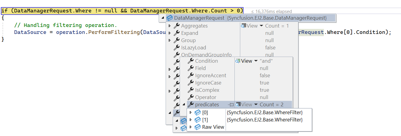 Multi column filtering