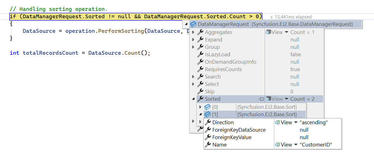 Multi column sorting