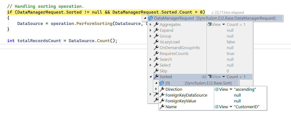Single column sorting