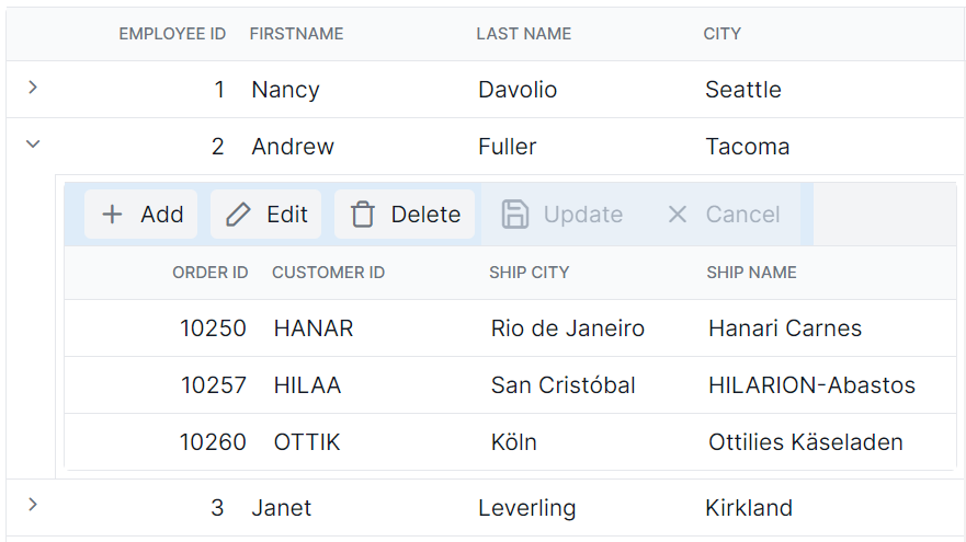 Child grid toolbar root element