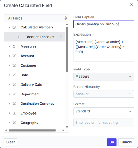 Renaming the calculated field after editing