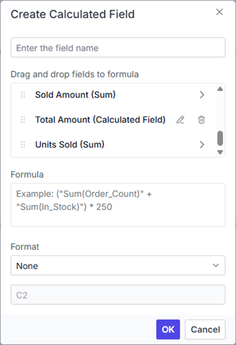 Editing the calculated field