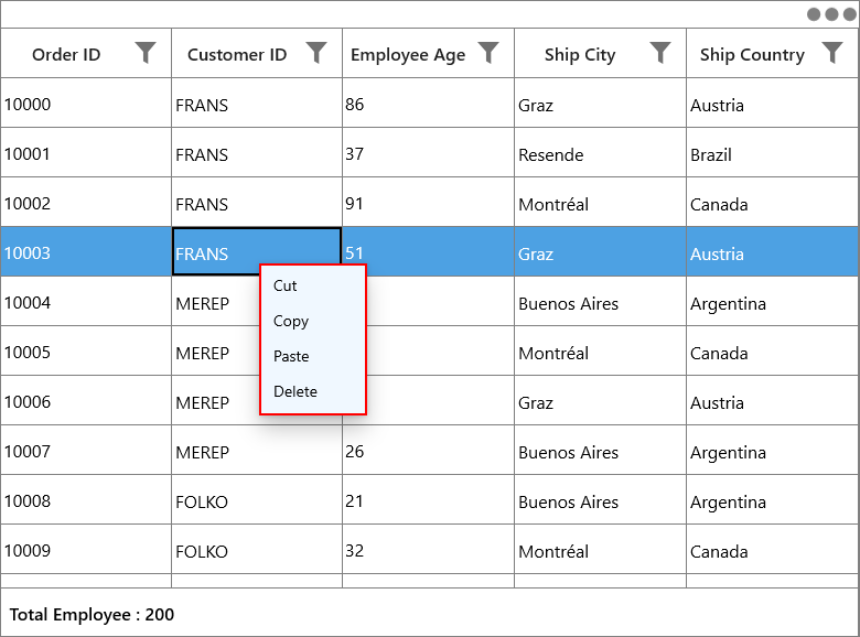Context menu background changed in uwp datagrid