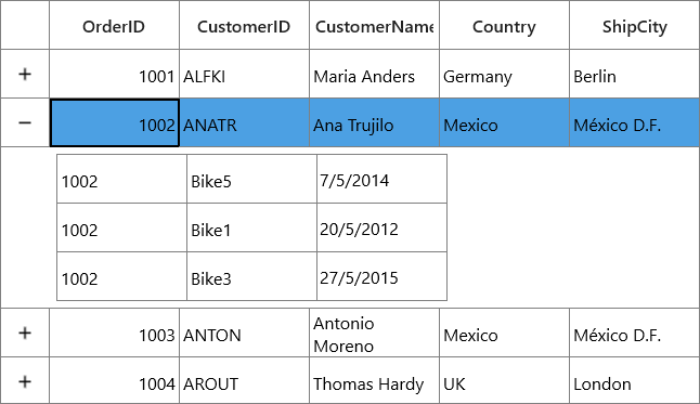 hiding header row of master details view DataGrid in UWP