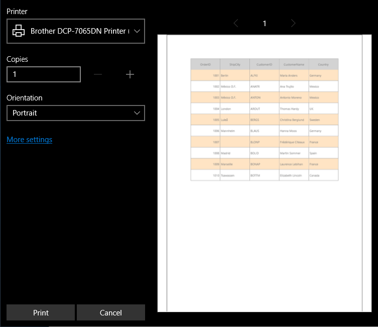Alternate row styling with AllowPrintByDrawing enabled while printing in UWP DataGrid