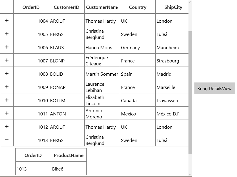 Programmatic expansion and scrolling of Master-Details View in UWP DataGrid