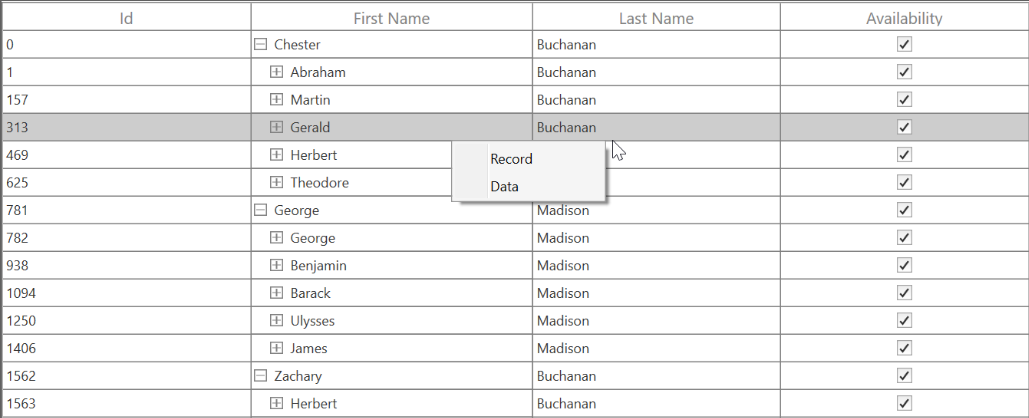 ContextMenu for opening the menu items in sfTreeGrid uwp