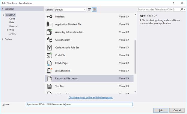 Creating resource file